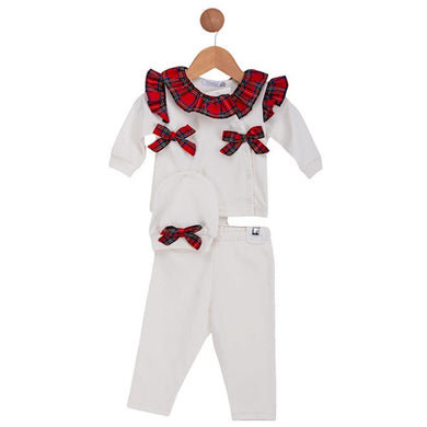 Visara Tartan Bow 3 Piece Set