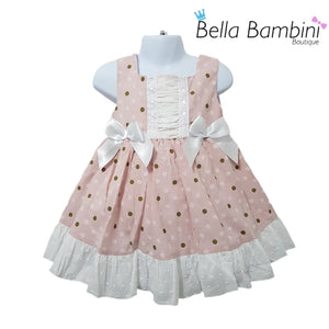 Ceyber Girls Pink Swirls Double Bow Dress