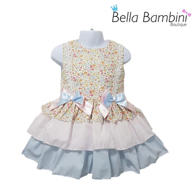 Ceyber Girls Pink And Blue Puffball Style Dress