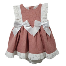 Load image into Gallery viewer, Ceyber Girls Dusky Pink Double Bow Dress