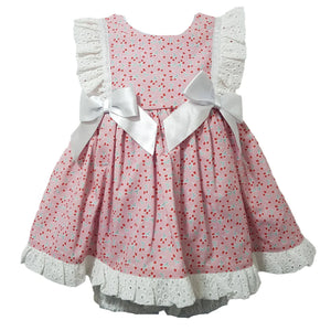 Ceyber Girls Pink Cherry Double Bow Dress