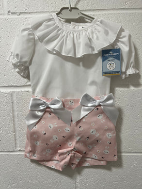 Ceyber Girls Pink Bunny Short Set