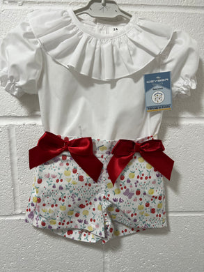 Ceyber Girls Red Fruit Short Set