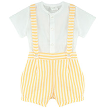 Load image into Gallery viewer, Baby Ferr Boys Yellow Stripe H Bar Short Set