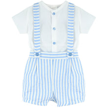 Load image into Gallery viewer, Baby Ferr Boys Blue Stripe H Bar Short Set