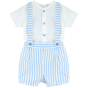 Baby Ferr Boys Blue Stripe H Bar Short Set