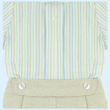 Load image into Gallery viewer, Baby Ferr Boys Beige Stripe Short Set