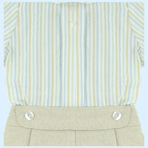 Baby Ferr Boys Beige Stripe Short Set