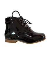 Load image into Gallery viewer, Quinn Sevva Unisex Black Patent Lace Up Boots