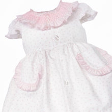 Load image into Gallery viewer, Wee Me Baby Girl White Heart Smock Collar Dress