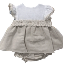 Load image into Gallery viewer, Baby Ferr Baby Girls Beige Dress &amp; Bloomers