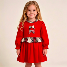 Load image into Gallery viewer, PRE ORDER Deolinda Red Tartan Bows Dress