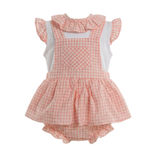 Load image into Gallery viewer, Baby Ferr Baby Girls Pink Gingham Skirted Romper