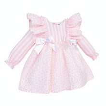 Load image into Gallery viewer, Wee Me Baby Girls Pink Floral and Stripe Dress