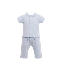 Load image into Gallery viewer, Mintini Boys Blue Polo Set