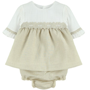 Baby Ferr Baby Girls Beige Dress