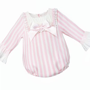 Wee Me Baby Girls Striped Romper