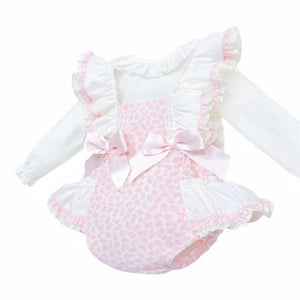 Wee Me Baby Girls Pink Floral Romper Set