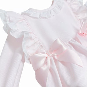 Wee Me Baby Girls Pink Double Bow Romper