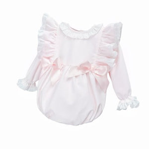 Wee Me Baby Girls Pink Double Bow Romper