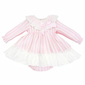 Wee Me Baby Girls Pink Stripe Dress