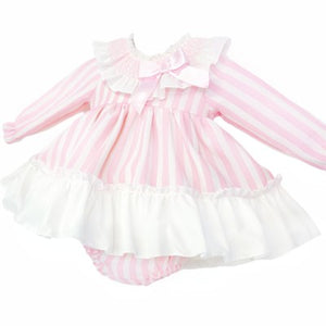 Wee Me Baby Girls Pink Stripe Dress