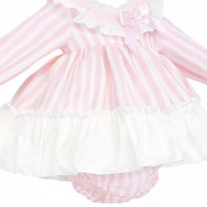 Wee Me Baby Girls Pink Stripe Dress