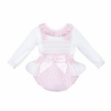 Load image into Gallery viewer, Wee Me Baby Girls Pink Floral Large Bow Romper Set