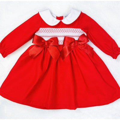 Wee Me Red And White Smocked Dress