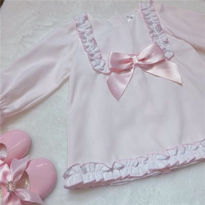 Wee Me Baby Girls Pink And White Dress