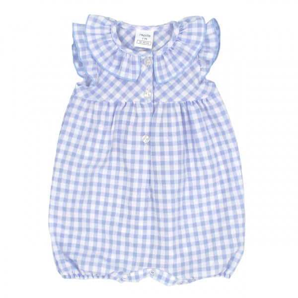 Rapife Baby Girls Blue Gingham Romper