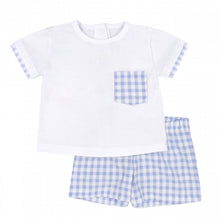 Load image into Gallery viewer, Rapife Boys Blue Gingham Short Set