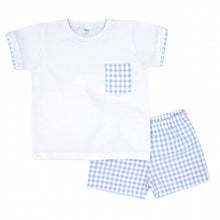 Load image into Gallery viewer, Rapife Boys Blue Gingham Short Set