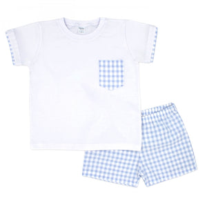 Rapife Boys Blue Gingham Short Set