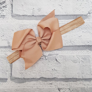 Tan Hair Bow