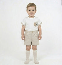 Load image into Gallery viewer, Calamaro Older Boys Beige Gingham Short Set