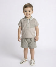 Load image into Gallery viewer, Mintini Boys Sage Polo Short Set