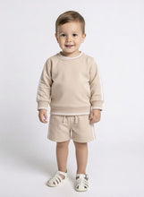 Load image into Gallery viewer, Mintini Boys Beige Sweatshirt &amp; Shorts