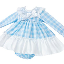 Load image into Gallery viewer, Wee Me Baby Girls Blue Gingham Dress