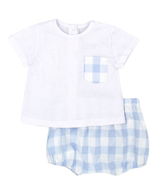 Rapife Baby Boys Blue Check Jam Set