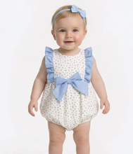 Load image into Gallery viewer, Rapife Baby Girls Blue Ditsy Floral Romper