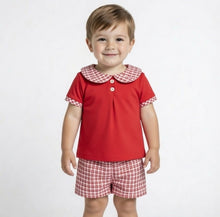 Load image into Gallery viewer, Rapife Baby Boys Red Check Short Set