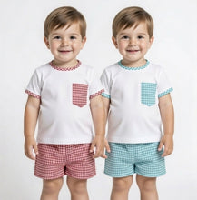 Load image into Gallery viewer, Rapife Baby Boys Red Gingham Short Set