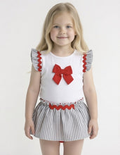 Load image into Gallery viewer, Rapife Older Girls Red &amp; Navy Stripe Jam Skirt Set
