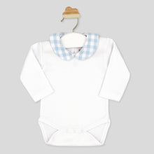 Load image into Gallery viewer, Rapife Baby Boys Blue Check Romper Set