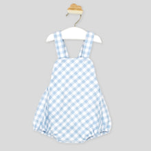 Load image into Gallery viewer, Rapife Baby Boys Blue Check Romper Set