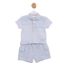 Load image into Gallery viewer, Mintini Boys Blue Polo Short Set