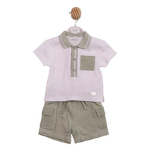 Load image into Gallery viewer, Mintini Boys Sage Pocket Polo Short Set