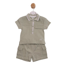 Load image into Gallery viewer, Mintini Boys Sage Polo Short Set