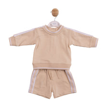 Load image into Gallery viewer, Mintini Boys Beige Sweatshirt &amp; Shorts